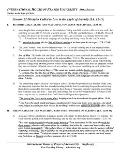 LOC22 Disciples Called to Live in the Light of Eternity (Lk. 12-13)