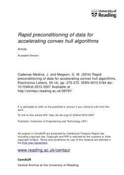 Rapid preconditioning of data for accelerating convex hull algorithms