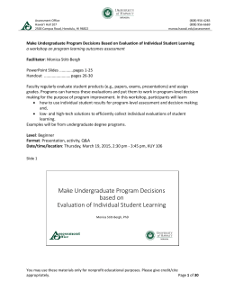 Make Undergraduate Program Decisions based on Evaluation of