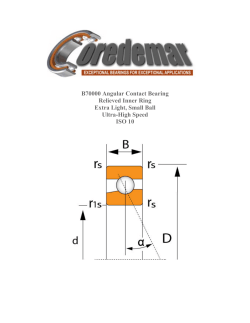 B70000 Angular Contact Bearing Relieved Inner Ring Extra Light
