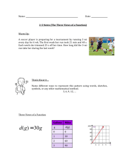 Name: Date: 2-5 Notes (The Three Views of a Function) Warm Up: A