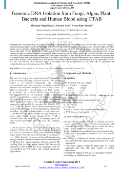 Genomic DNA Isolation from Fungi, Algae, Plant, Bacteria and