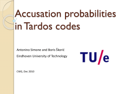 Accusation probability in Tardos codes
