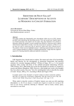 smoothie or fruit salad? learners` descriptions of