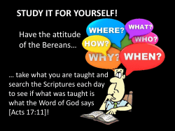 Part Two WALK AS CHILDREN of the LIGHT