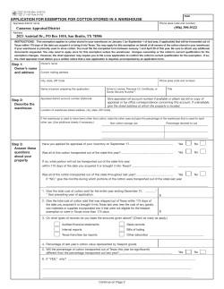 50-245 Application for Exemption for Cotton Stored in a Warehouse