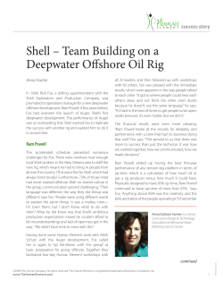 Shell &ndash; Team Building on a Deepwater Offshore Oil Rig