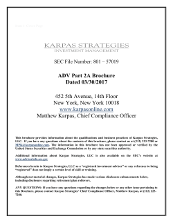 Karpas Strategies` Form ADV Part 2 Brochure