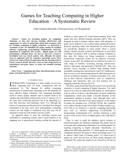 Games for Teaching Computing in Higher Education - GQS