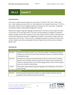 Lesson Agenda/Overview - Wappingers Central School District