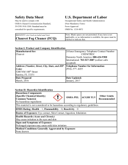 Safety Data Sheet US Department of Labor