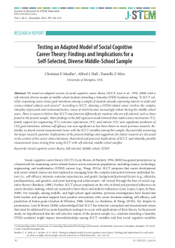 Testing an Adapted Model of Social Cognitive Career Theory
