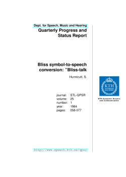 Bliss symbol-to-speech conversion: "Bliss-talk