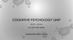 Cognitive psychology unit