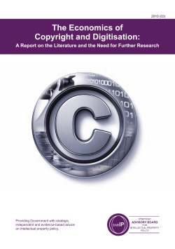 The Economics of Copyright and Digitisation: A