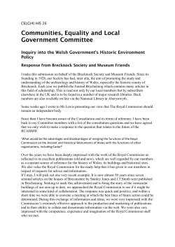 I make this submission on behalf of the Brecknock Society and