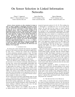 On Sensor Selection in Linked Information Networks