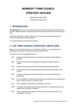NEWBURY TOWN COUNCIL STRATEGY 2016-2021