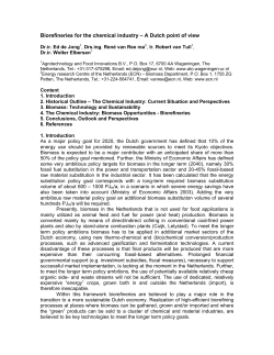 Biorefineries for the chemical industry