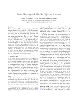 Route Planning with Flexible Objective Functions