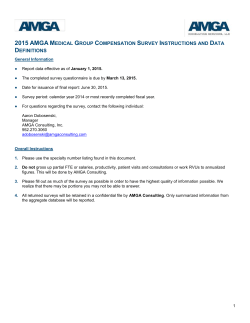 2015 AMGA Medical Group Compensation Survey Instructions And