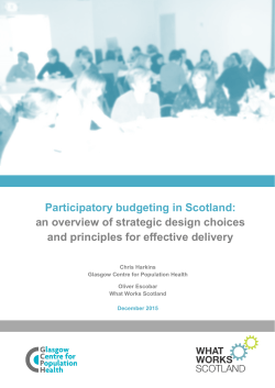 Participatory budgeting in Scotland: an overview of strategic design