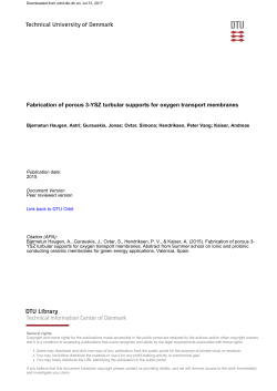 Fabrication of porous 3-YSZ turbular supports for oxygen transport