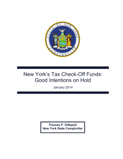 New York`s Tax Check-Off Funds: Good Intentions on Hold