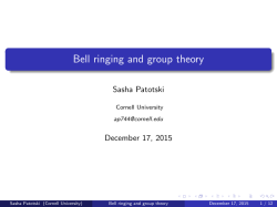 Bell ringing and group theory - Cornell Math