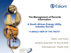 The Management of Records Information A South African Energy