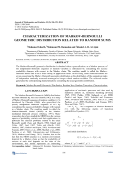 characterization of markov-bernoulli geometric distribution related to