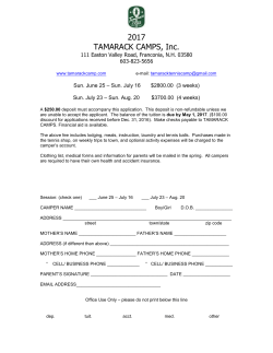 2009 - Tamarack Tennis Camp