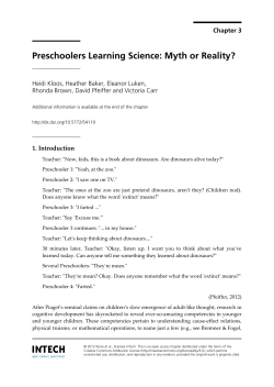Preschoolers Learning Science: Myth or Reality?