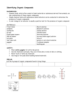 Identifying Organic Compounds