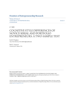 cognitive style differences of novice serial and portfolio