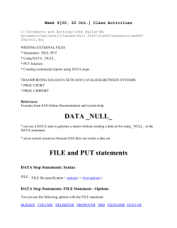 DATA Step Statements: PUT Statement