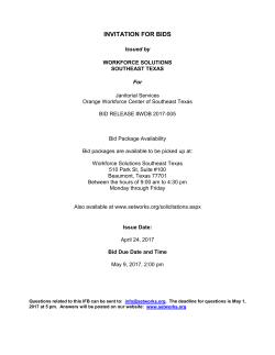 invitation for bids - Workforce Solutions Southeast Texas