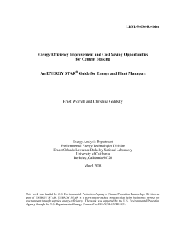 Energy Efficiency Improvement and Cost Saving