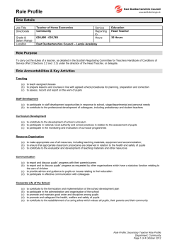 EAD01355 Teacher of Home Economics Role