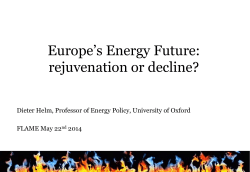 Europe`s Energy Future: rejuvenation or decline?