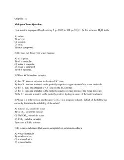 Chapters- 10 Multiple-Choice Questions 1) A solution is prepared by