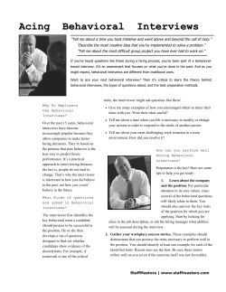 Acing Behavioral Interviews