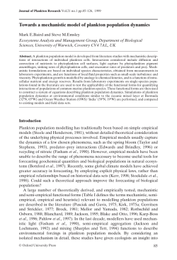 Towards a mechanistic model of plankton population
