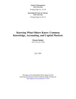 Common Knowledge and Accounting
