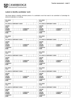 Labels to identify candidates` work
