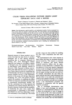 color vision following intense green light exposure