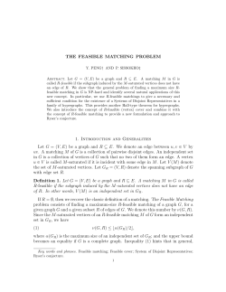 THE FEASIBLE MATCHING PROBLEM 1. Introduction and