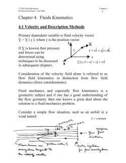 Chapter 4: Fluids in Motion