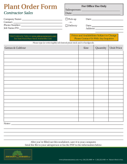 Plant Order Form - Johnsons Nursery