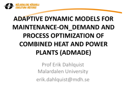 adaptive dynamic models for maintenance